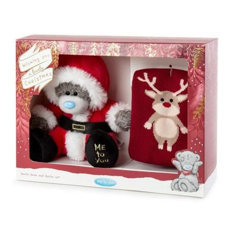 5" Plush Santa Bear & Reindeer Socks Me to You Bear Gift Set £9.99